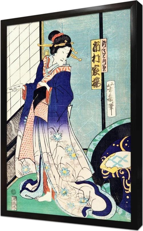 Japon Kadın Çerçeveli Mdf Tablo