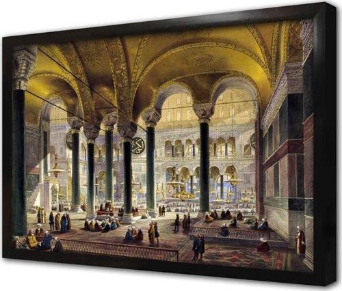 Osmanlı Zamanı Ayasofya Camii Çerçeveli Mdf Tablo