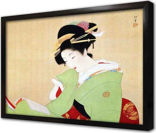 Japon Kadın Çerçeveli Mdf Tablo