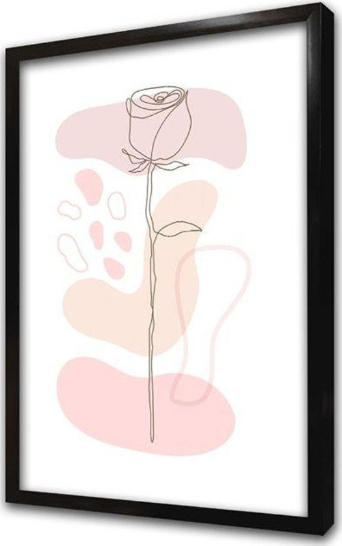 Line Art Çiçek V Çerçeveli Mdf Tablo