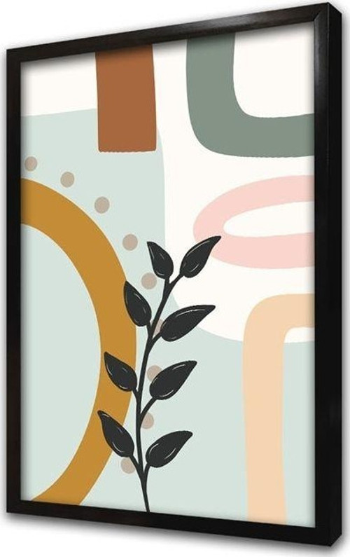 Renkli Modern Desenler Çerçeveli Mdf Tablo
