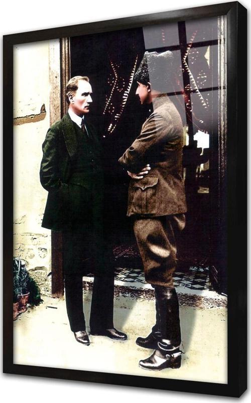 Renkli Atatürk Çerçeveli Cam Tablo