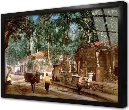 Eski Istanbul Çerçeveli Cam Tablo