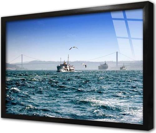 Boğaz Hattı Vapurları Çerçeveli Cam Tablo