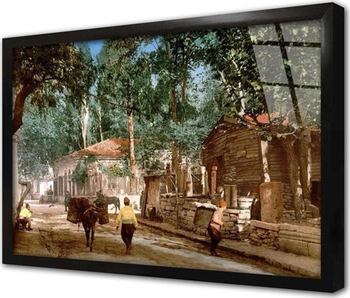 Eski Istanbul Çerçeveli Cam Tablo