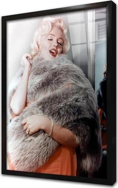 Renkli Marilyn Monroe Çerçeveli Cam Tablo
