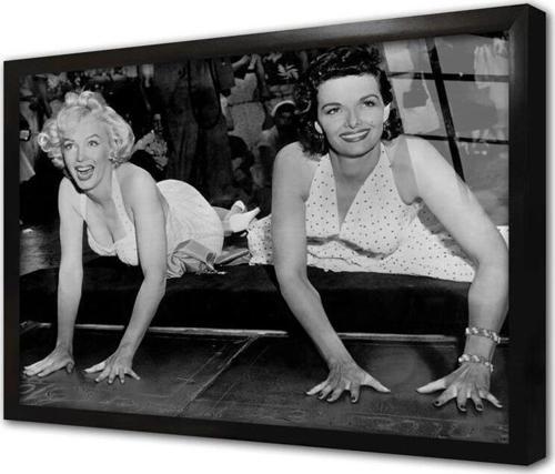 Siyah Beyaz Marilyn Monroe Çerçeveli Cam Tablo
