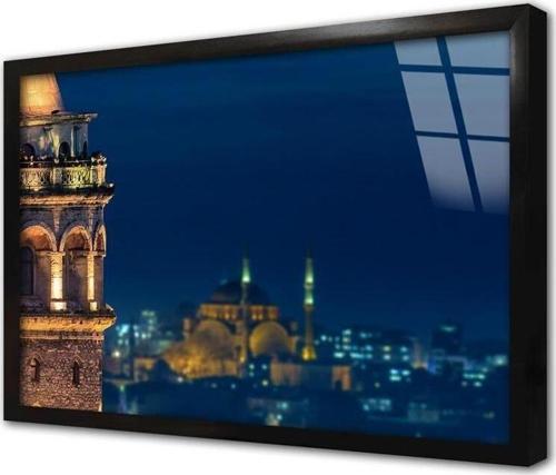 Istanbul Galata Kulesi Çerçeveli Cam Tablo