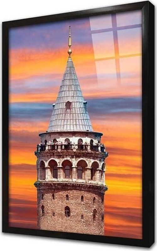 Istanbul Galata Kulesi Çerçeveli Cam Tablo