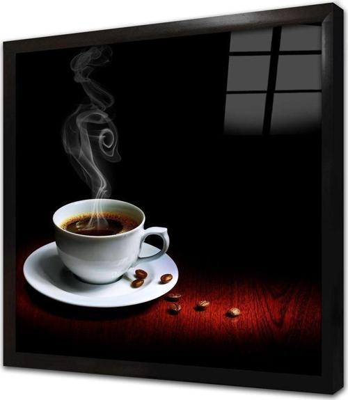 Kahve Fincanı Çerçeveli Cam Tablo
