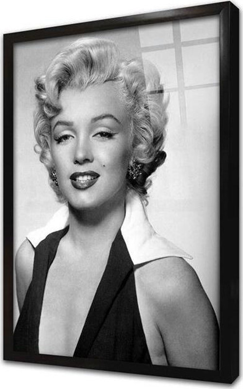 Marliyn Monroe Siyah Beyaz Çerçeveli Cam Tablo