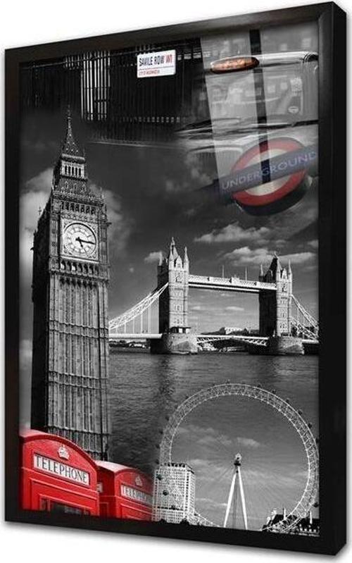 Londra Şehir Çerçeveli Cam Tablo