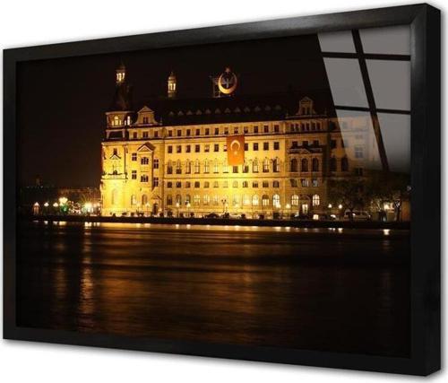 Haydar Paşa Garı Gece Çerçeveli Cam Tablo