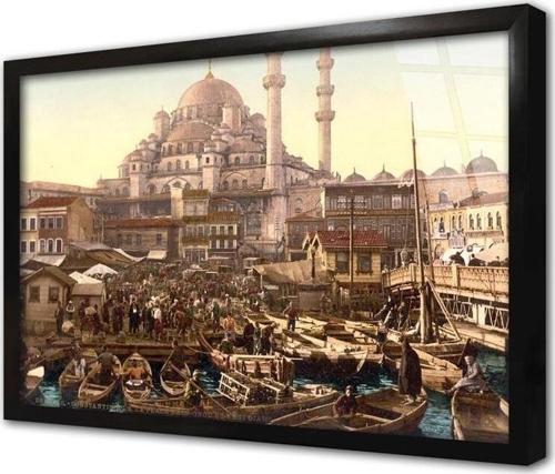 Istanbul Yeni Cami Çerçeveli Cam Tablo