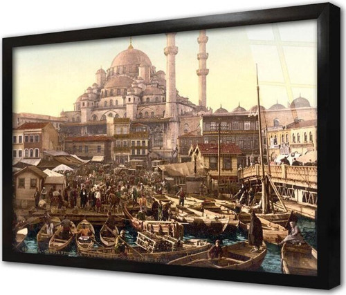 Istanbul Yeni Cami Çerçeveli Cam Tablo