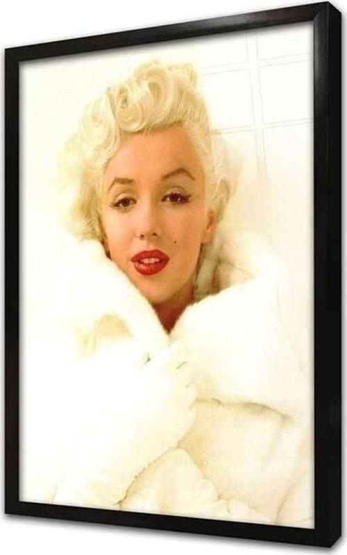 Renkli Marilyn Monroe Çerçeveli Cam Tablo