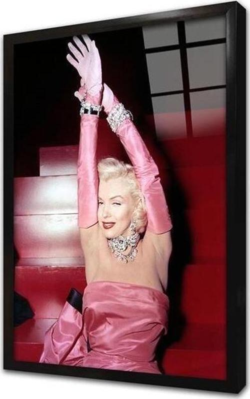 Renkli Marilyn Monroe Çerçeveli Cam Tablo