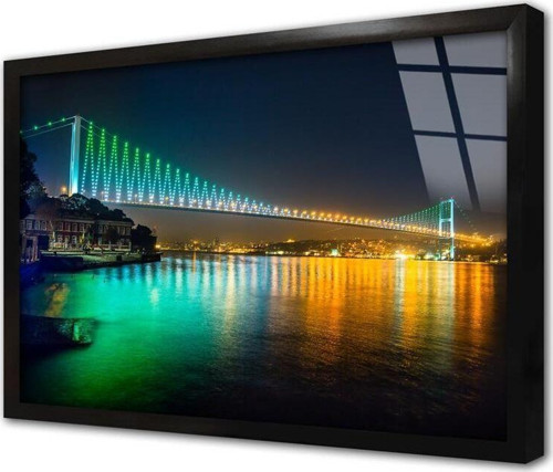 Istanbul Boğaz Köprüsü Çerçeveli Cam Tablo
