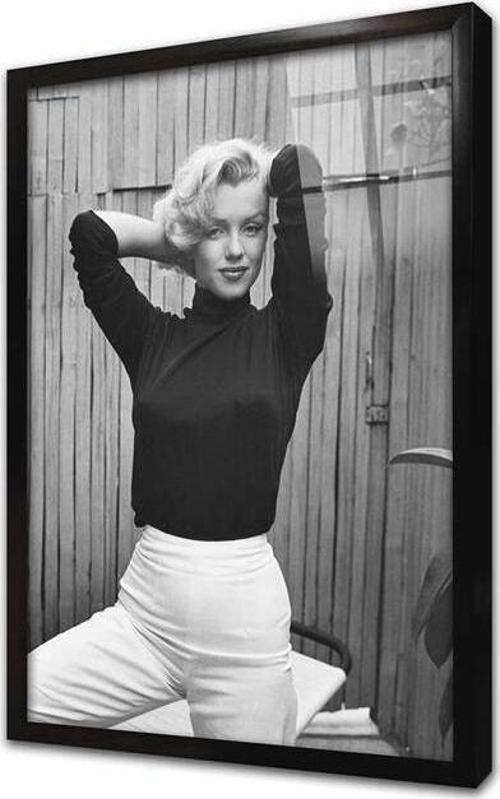 Marilyn Monroe Çerçeveli Cam Tablo