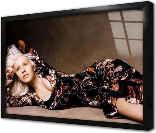 Christina Aguilera Çerçeveli Cam Tablo