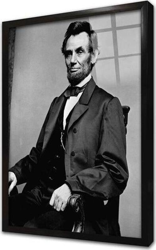 Abraham Lincoln Çerçeveli Cam Tablo