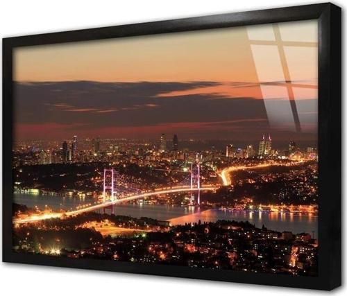 Istanbul Boğaz Köprüsü Çerçeveli Cam Tablo