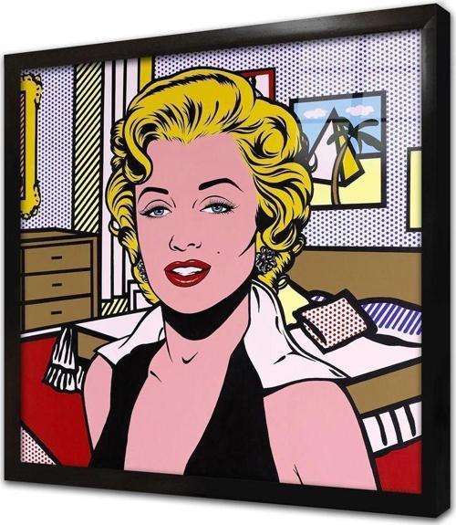 Marliyn Monroe Soyut Resim Çerçeveli Cam Tablo