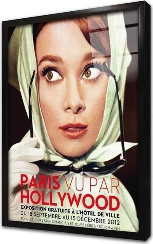 Audrey Hepburn Çerçeveli Cam Tablo