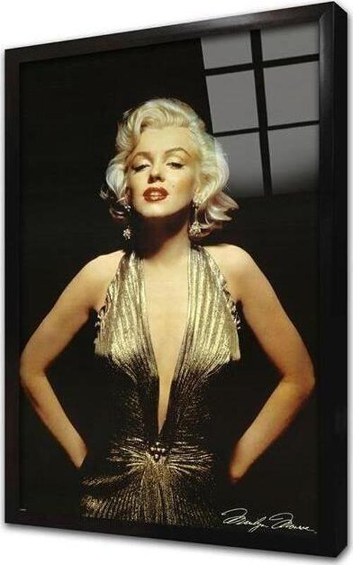 Renkli Marilyn Monroe Çerçeveli Cam Tablo