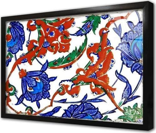 Osmanlı Çini Görselleri I Çerçeveli Cam Tablo
