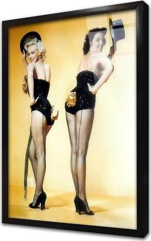 Renkli Marilyn Monroe Çerçeveli Cam Tablo