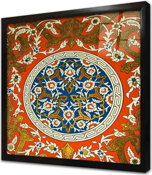 Osmanlı Çini Görselleri Çerçeveli Cam Tablo