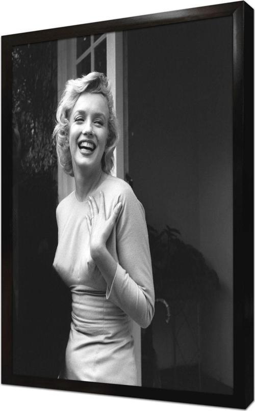 Siyah Beyaz Marilyn Monroe Çerçeveli Cam Tablo