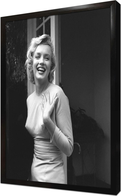 Siyah Beyaz Marilyn Monroe Çerçeveli Cam Tablo