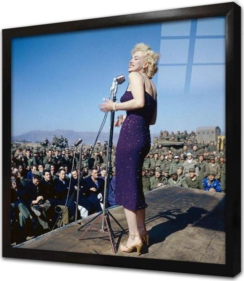 Renkli Marilyn Monroe Çerçeveli Cam Tablo