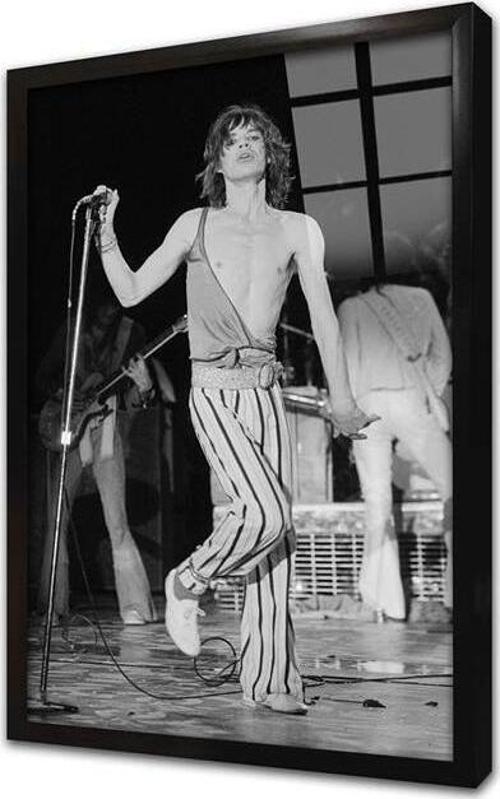 Rolling Stones Çerçeveli Cam Tablo