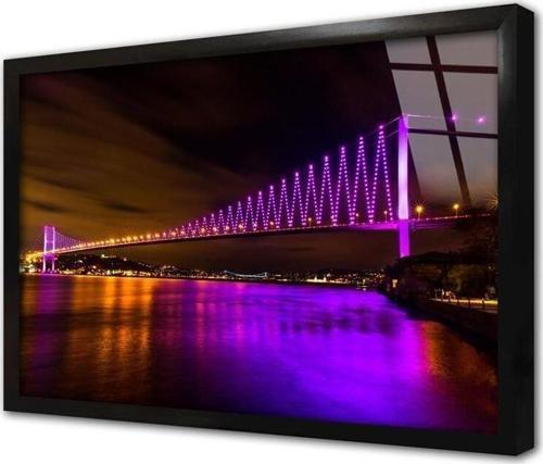 Istanbul Boğaz Köprüsü Çerçeveli Cam Tablo
