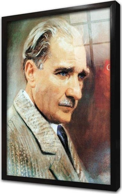 Mustafa Kemal Atatürk Çerçeveli Cam Tablo