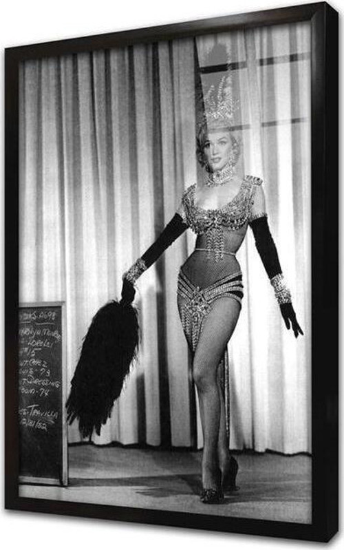 Siyah Beyaz Marilyn Monroe Çerçeveli Cam Tablo