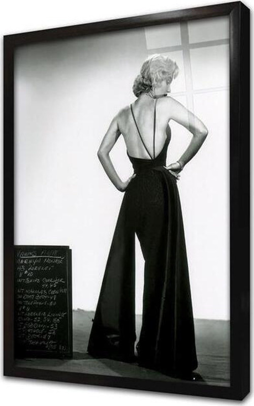 Siyah Beyaz Marilyn Monroe Çerçeveli Cam Tablo