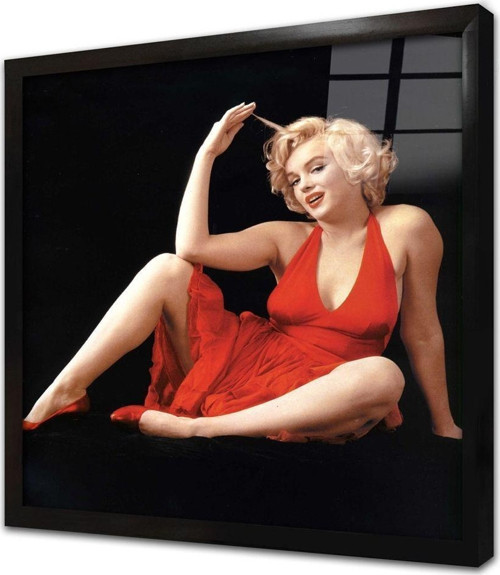 Marilyn Monroe Çerçeveli Cam Tablo