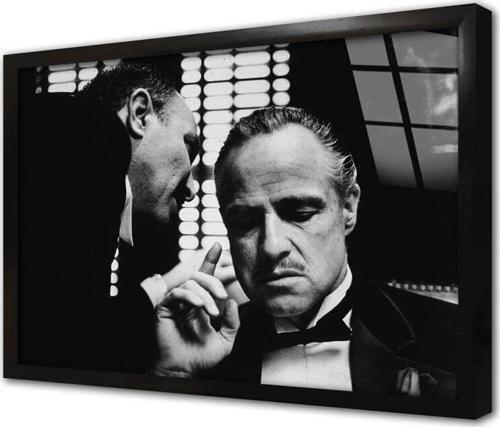 Siyah Beyaz Marlon Brando Çerçeveli Cam Tablo