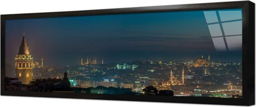 Istanbul Galata Kulesi Çerçeveli Cam Tablo