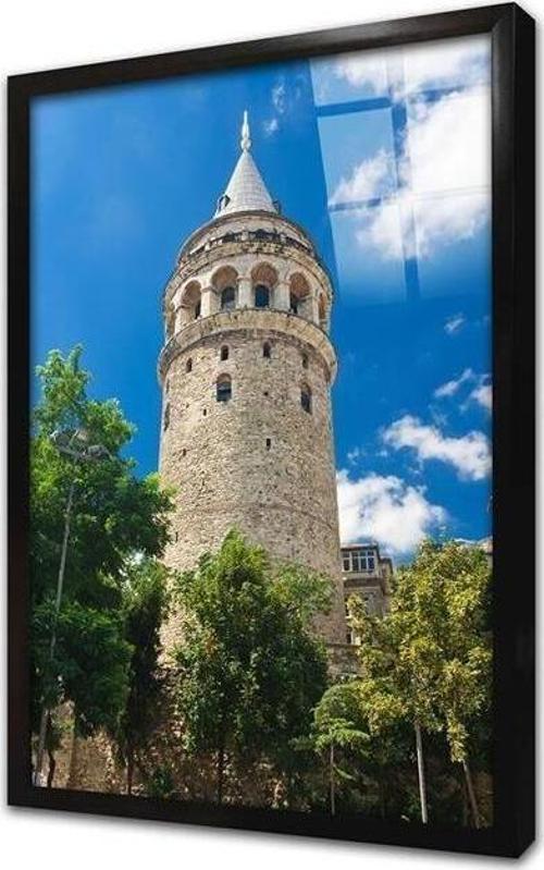 Istanbul Galata Kulesi Çerçeveli Cam Tablo