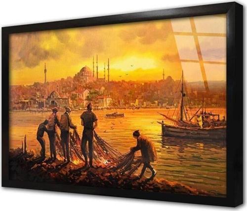 Günbatımı Istanbul Çerçeveli Cam Tablo