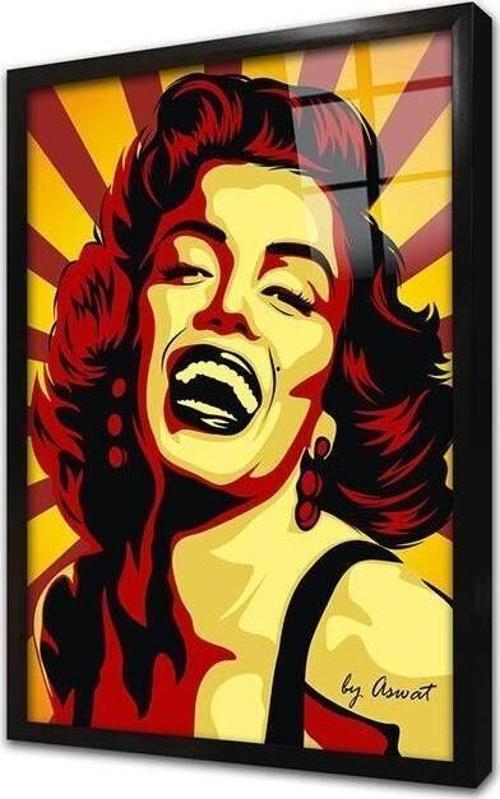 Marilyn Monroe Çerçeveli Cam Tablo