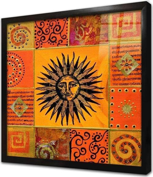 Etnik Motif Çerçeveli Cam Tablo