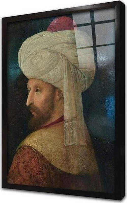 Fatih Sultan Mehmet Çerçeveli Cam Tablo