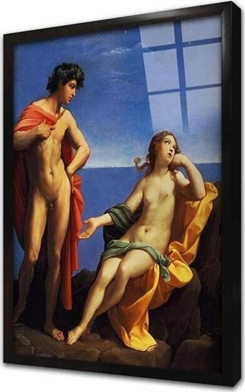 Bacchus Ve Ariandne Çerçeveli Cam Tablo