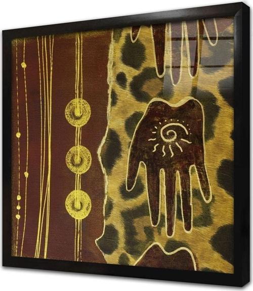 Etnik Motif Çerçeveli Cam Tablo